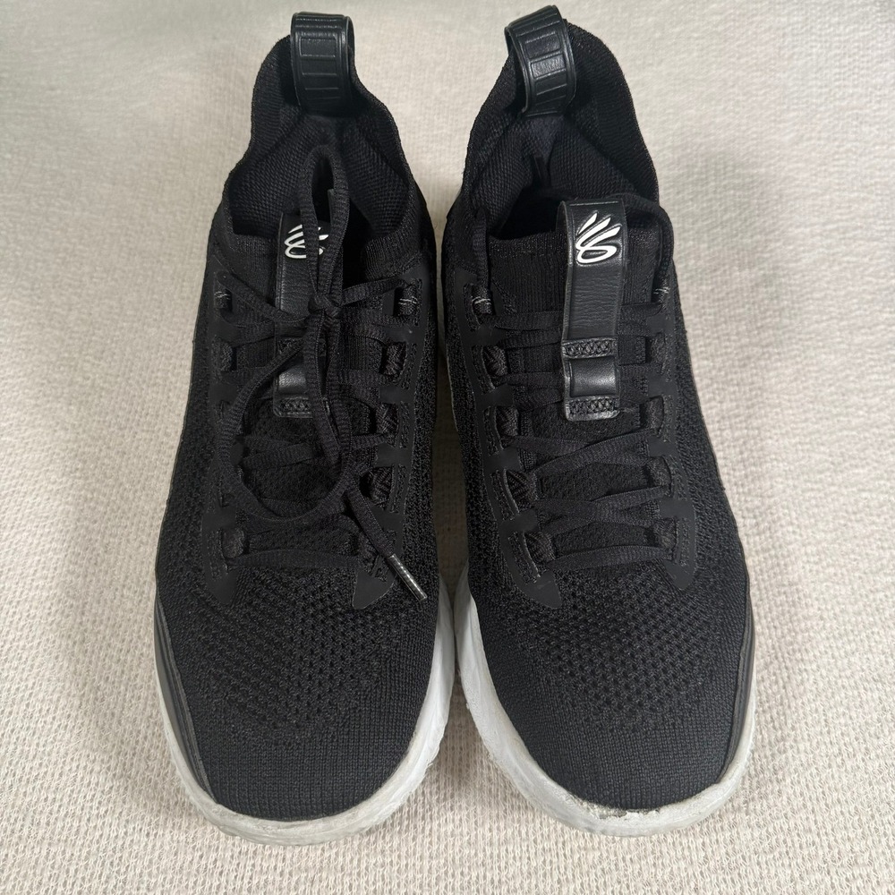 Under Armour Curry 8 Flow Sneakers Size 10 Black White Basketball 3023085-002 - Picture 4 of 16